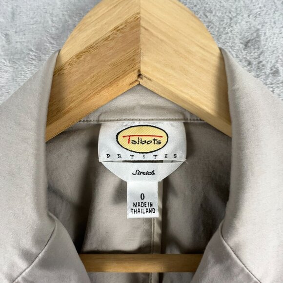 Talbots Petites Blazer Coat Two-Button Office Work Stretch Womens Gray Size 0 - Picture 9 of 10